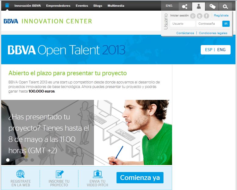 BBVA Open Talent sitio web