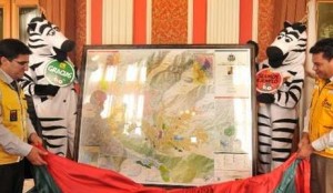 Autoridades presentan el nuevo mapa del municipio de La Paz, en el Palacio Consistorial.Fuente: Página Siete