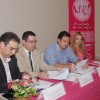 Ejecutivos de la Cadexco, el Hotel Cochabamba y el grupo Prime firman el convenio para realizar la feria ExpoMujer